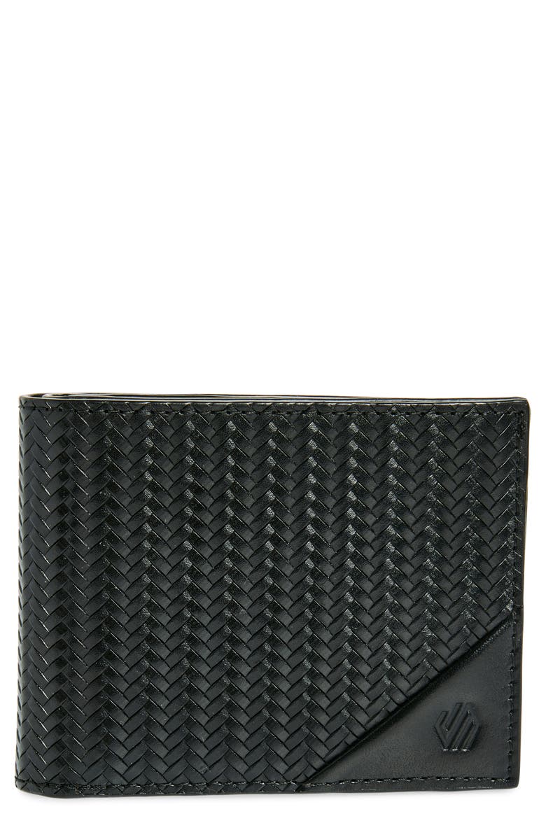 Johnston & Murphy Basketweave Leather Bifold Wallet, Main, color, 