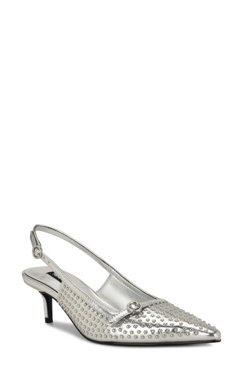 Nine West Ashlea Slingback Pointed Toe Pump In Gray