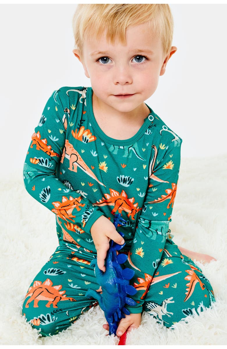 Clover Baby & Kids Long Sleeve Pajama Set - Dinosaur Jungle, Alternate, color, Dinosaur Jungle