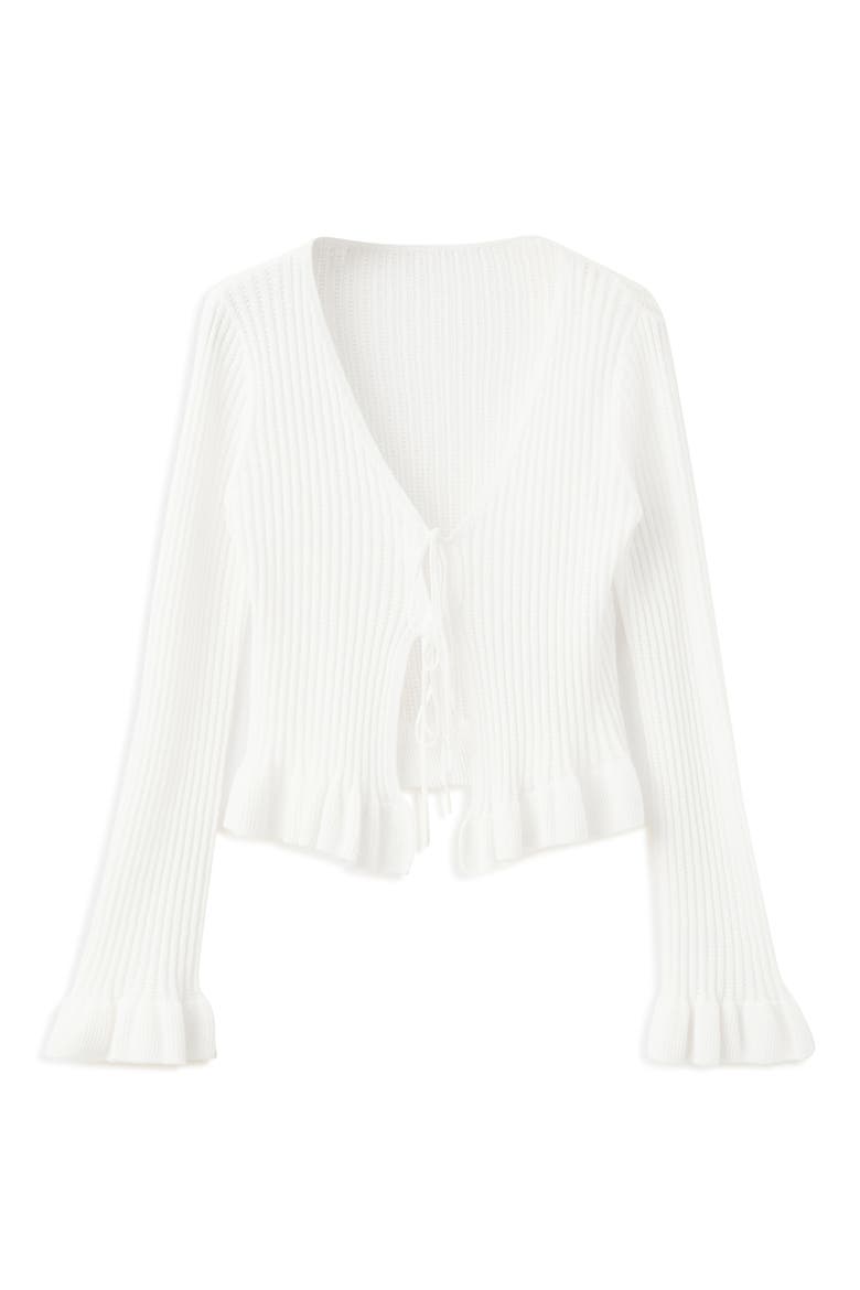 Front Tie Cardigan, Alternate, color, ECRU