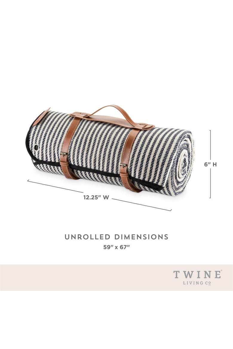 Picnic Blanket with Waterproof Lining, Alternate, color, Blue