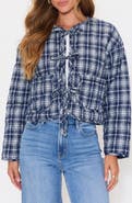 VICI Collection London Quilted Plaid Tie Front Jacket