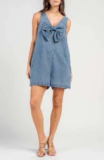 Beivy Bow Front Denim Romper