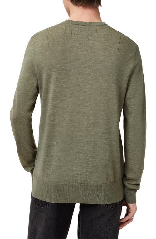Allsaints Mode Merino Wool Crewneck Sweater In Light Ash Green