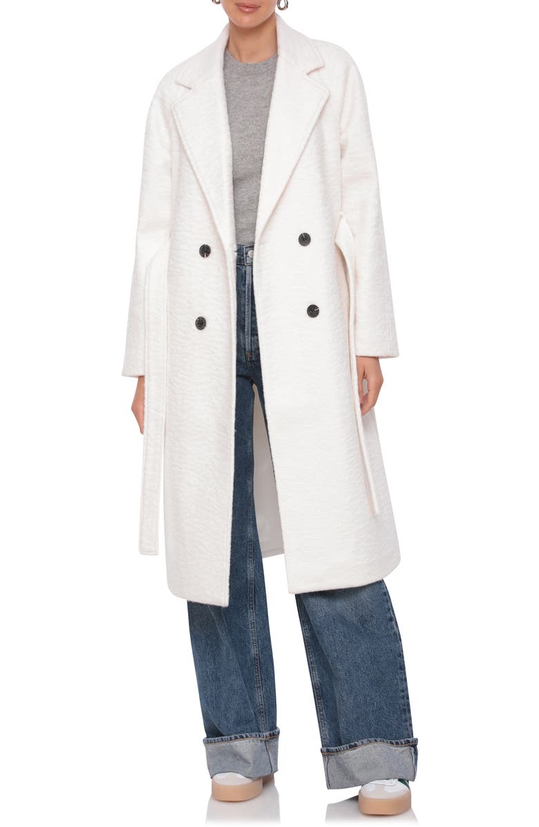 Avec Les Filles Belted Double Breasted Coat, Main, color, 