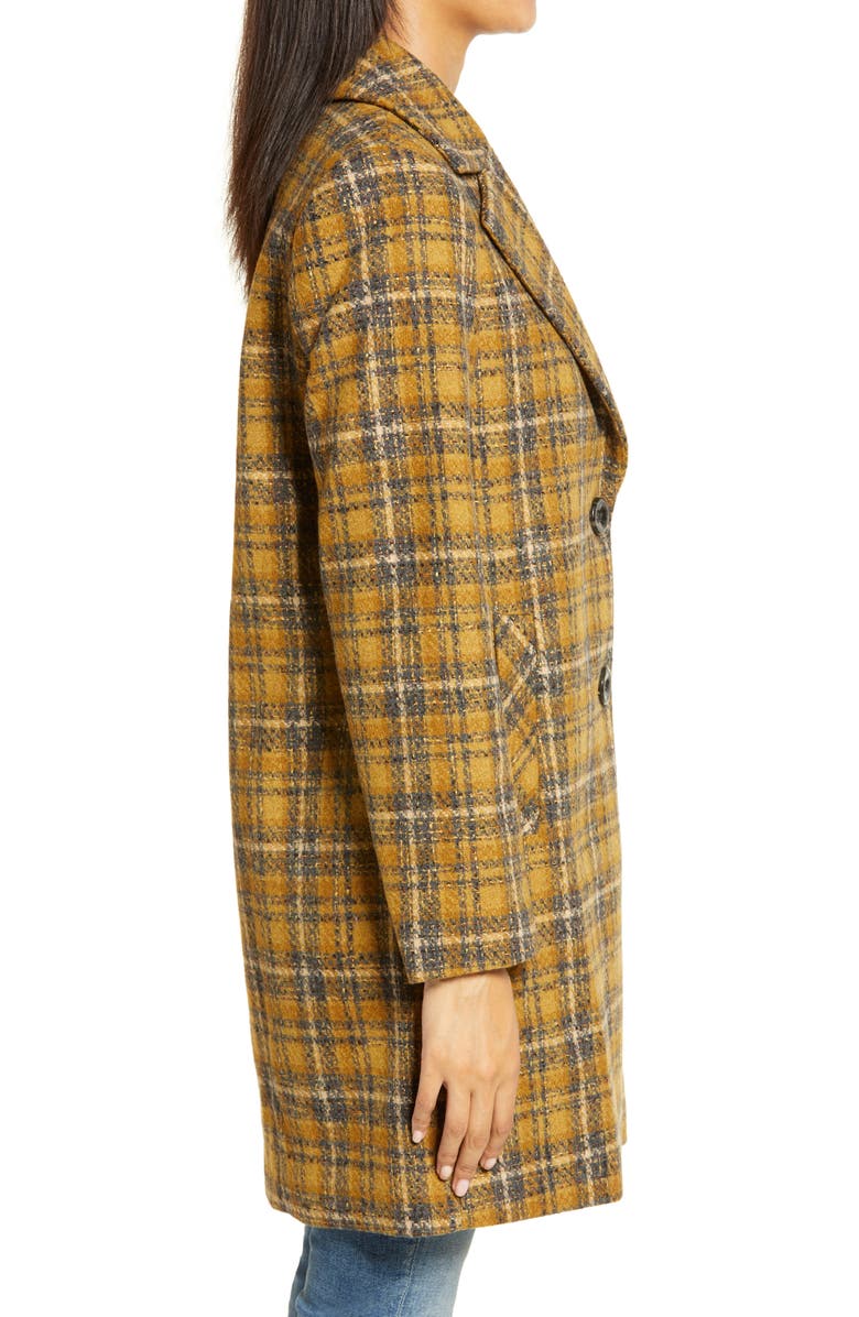 Sam Edelman Notch Collar Plaid Coat, Alternate, color,