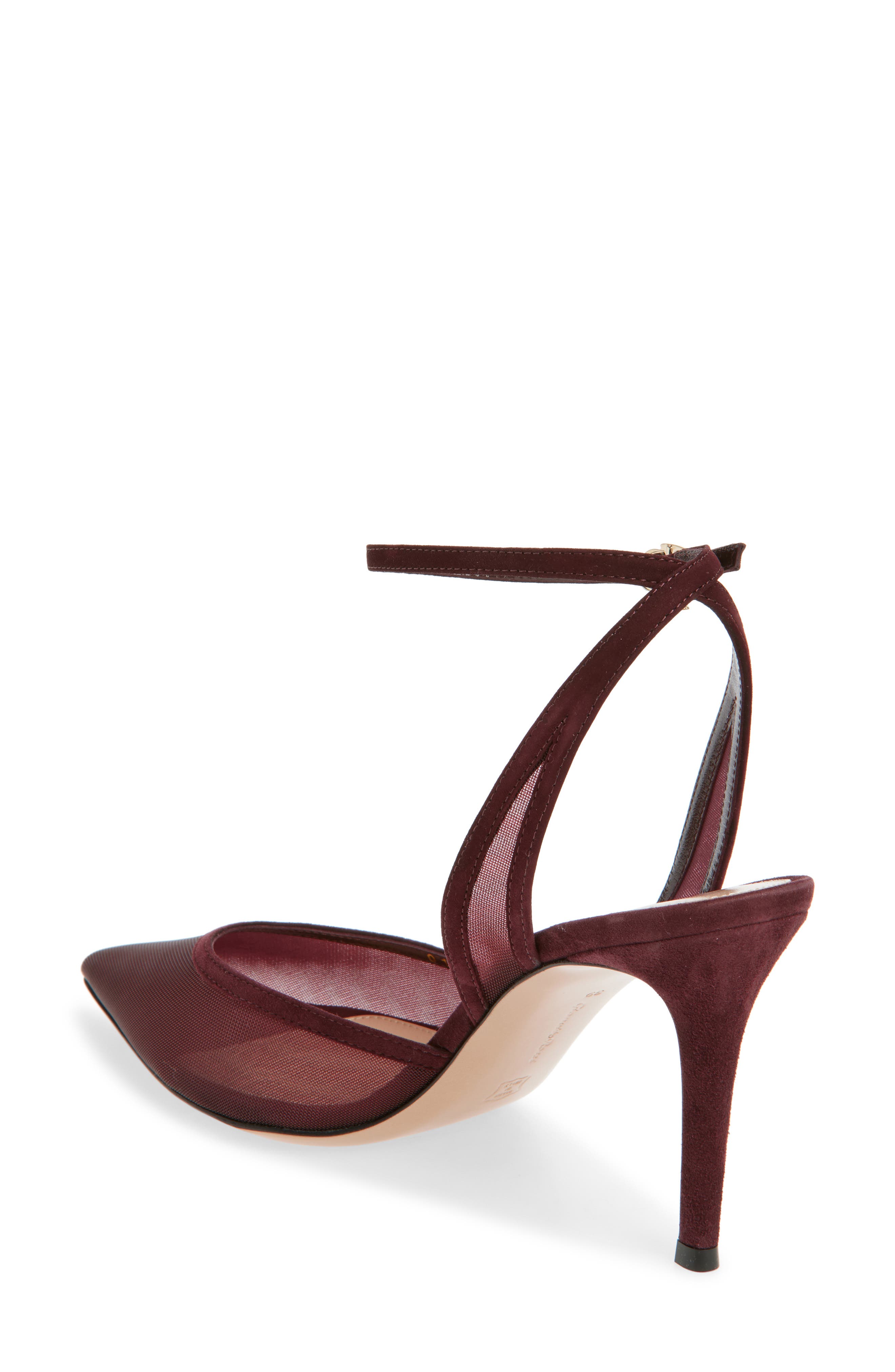 Gianvito Rossi Pointed Toe Ankle Strap Pump, Alternate, color, Royale