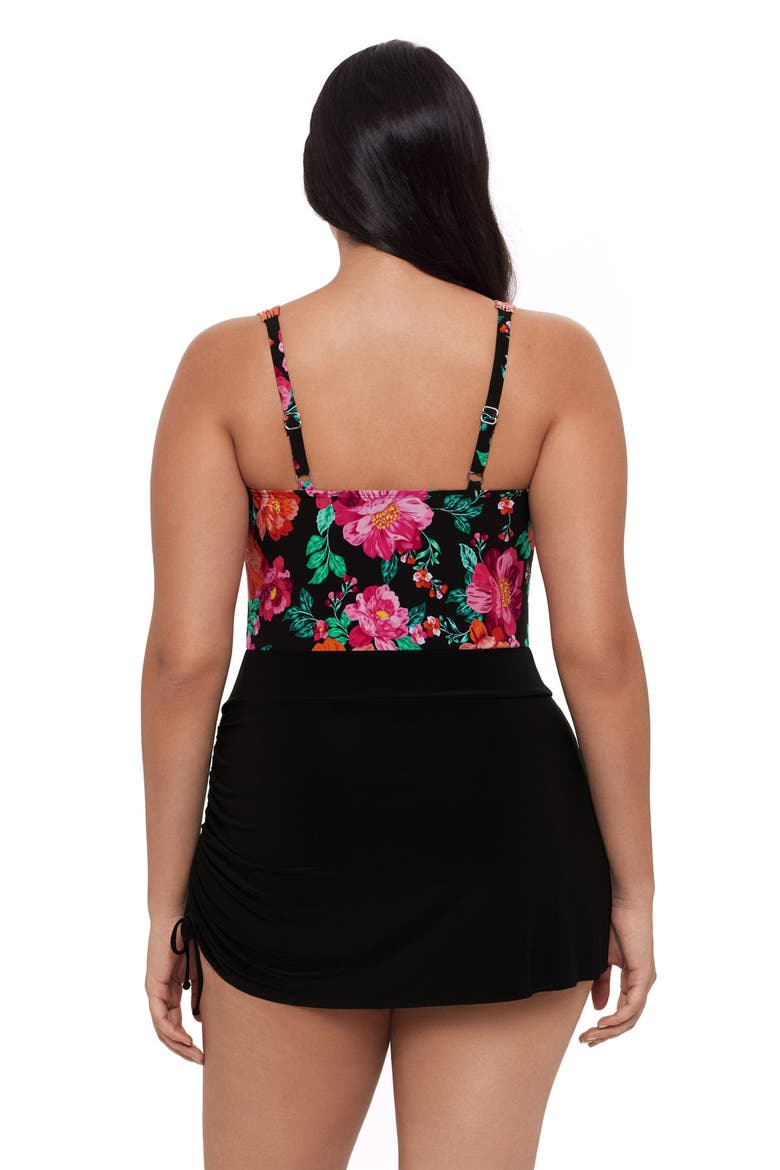 Julie Adjustable Skirt Control Swim Dress, Alternate, color, Hothouse Garden