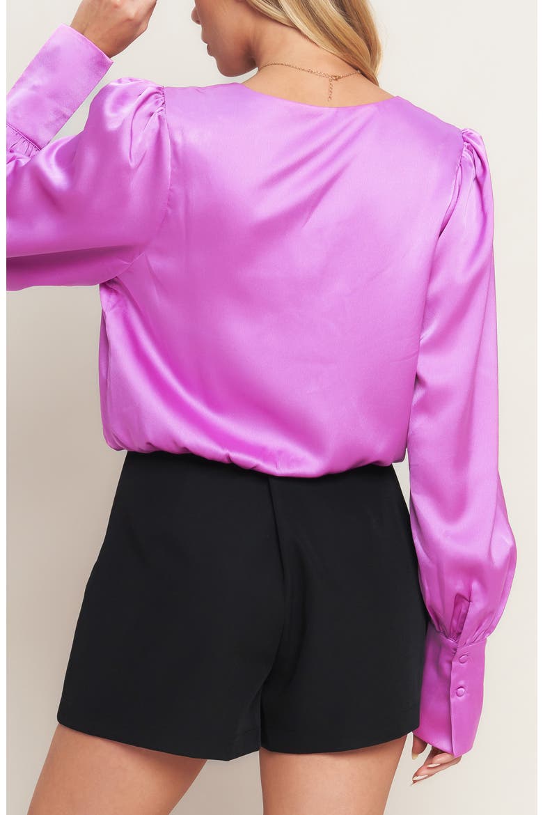 Long Sleeve Surplice Woven Top, Alternate, color, ORCHID