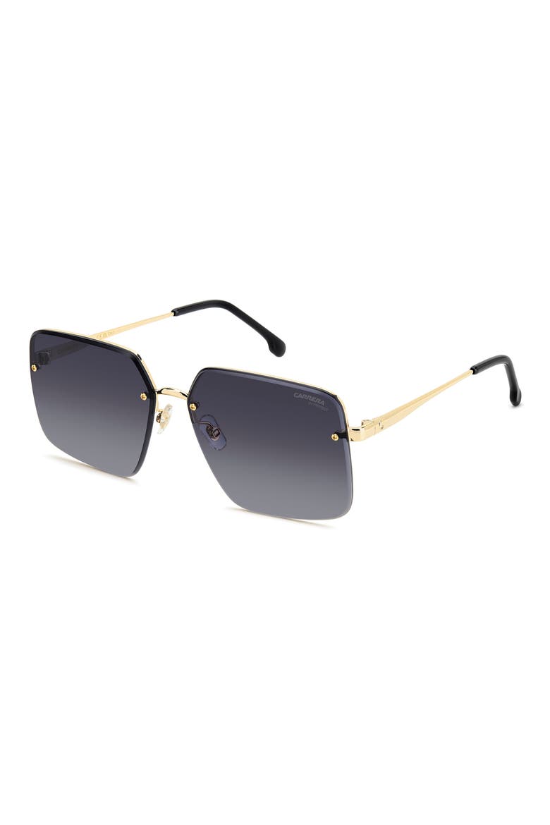 61mm Rimless Rectangular Sunglasses, Alternate, color, GOLD BLACK/ DARK GREY