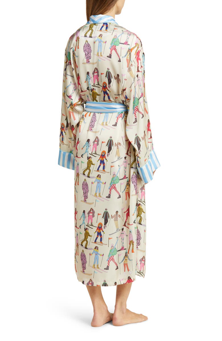 Karen Mabon Skiing Long Satin Robe, Alternate, color, 