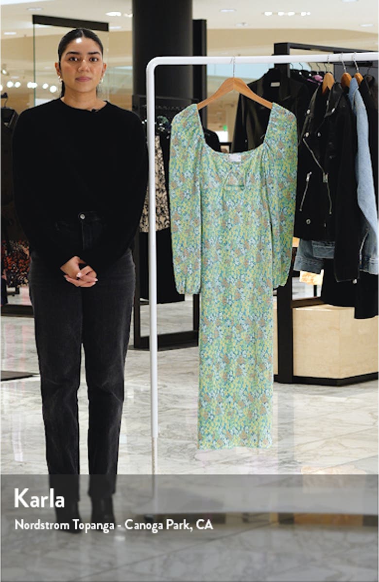 Floral Cutout Long Sleeve Midi Dress, sales video thumbnail