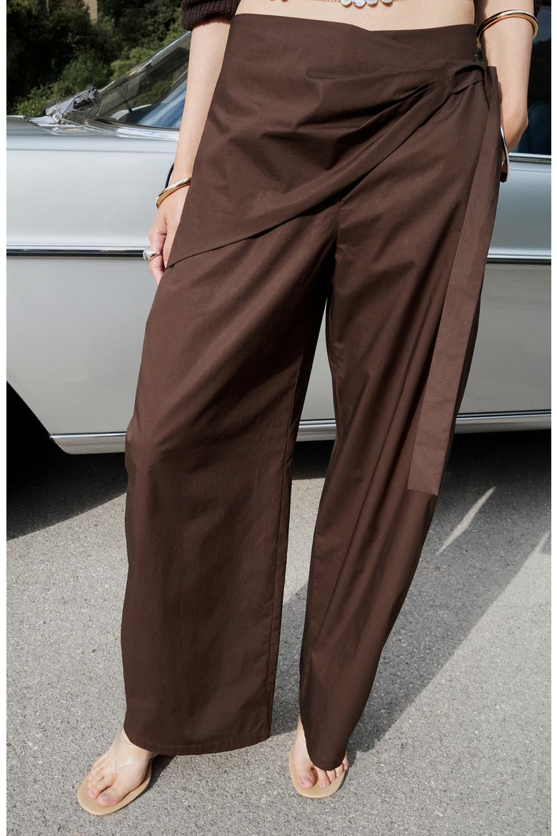 Belted Wide Leg Pants, Alternate, color, CHOCOLATE
