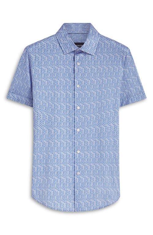 Bugatchi Miles Ooohcotton® Geo Print Short Sleeve Button-up Shirt