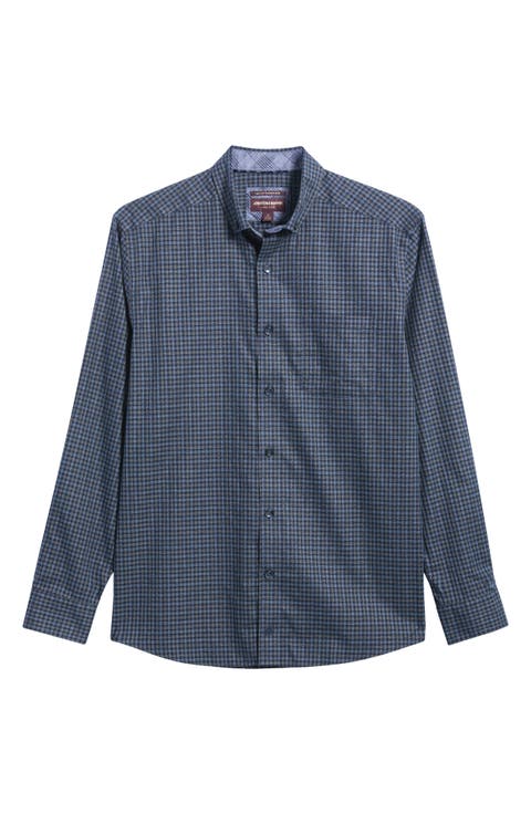 Ovation Grid Non-Iron Cotton Button-Up Shirt