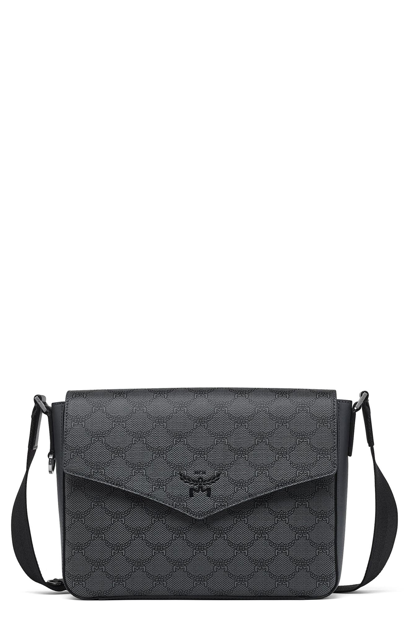 MCM Small Himmel Lauretos Coated Canvas Messenger Bag, Main, color, 