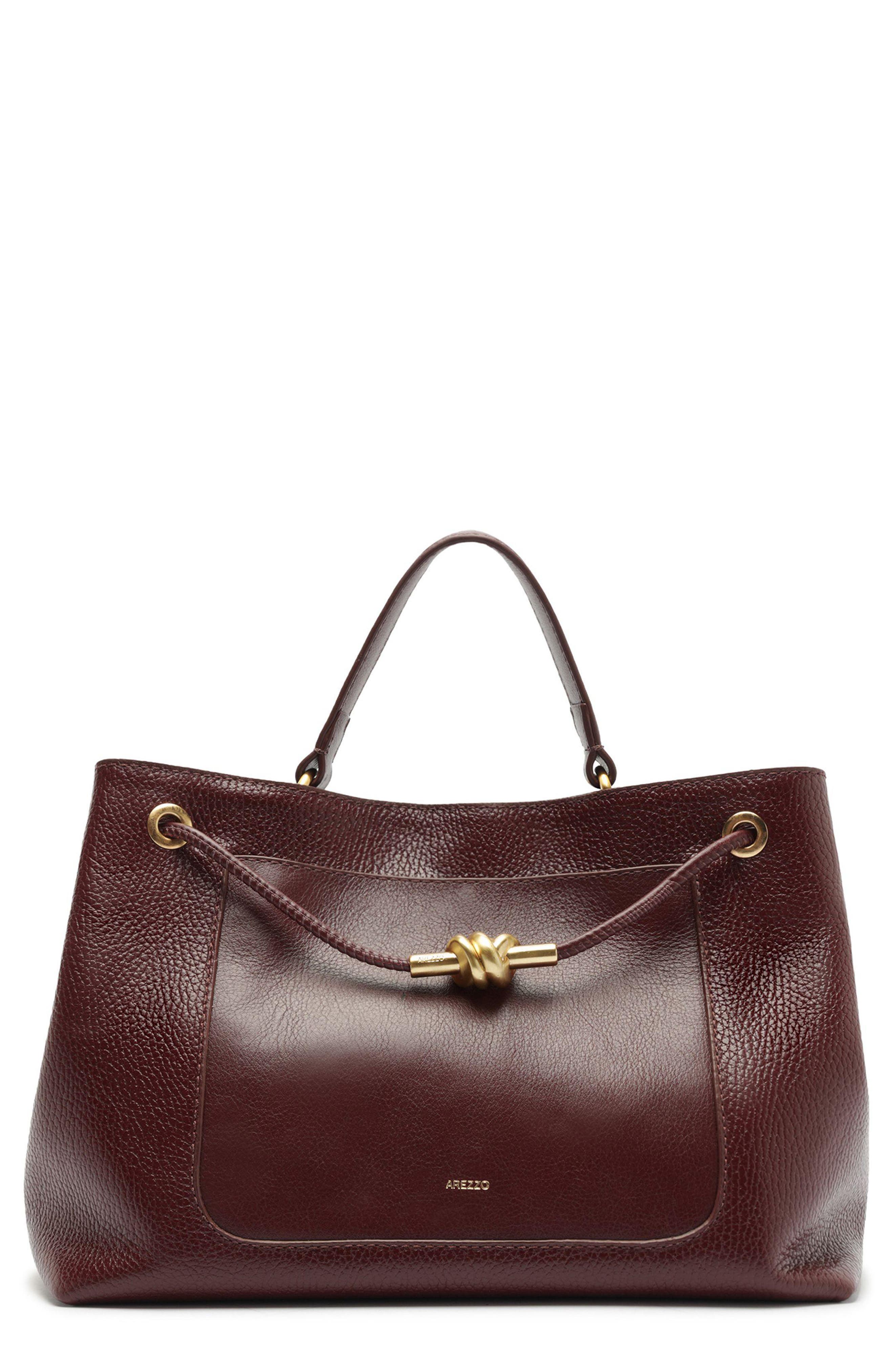 Delphine Large Leather Shopper, Main, color, FRESH RUBY