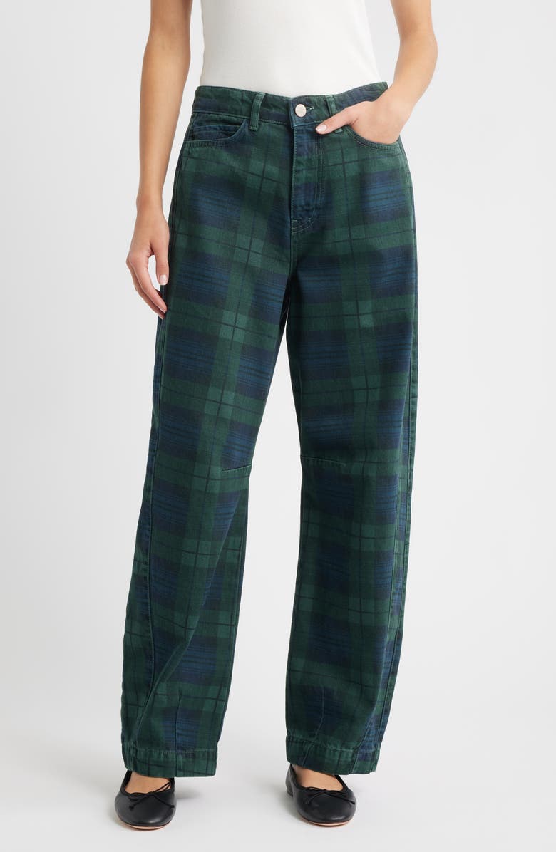 Damson Madder Sinclair Overdye Plaid Jeans, Main, color, Navy