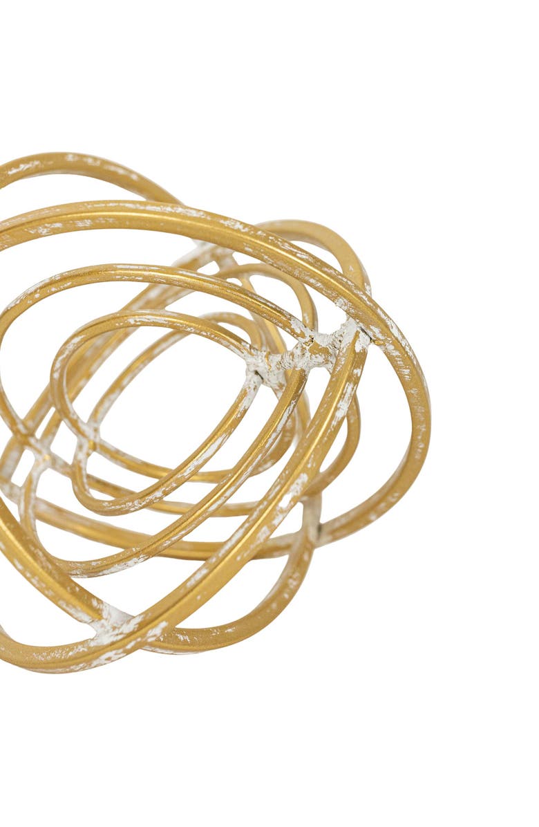 Foreside Home and Garden Multiple Ring Decorative Orb Brass Metal, Alternate, color, Gold