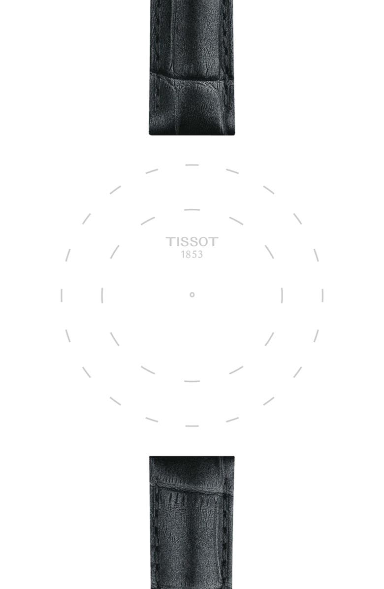 Tissot 16mm Leather Watch Strap, Alternate, color, Grey