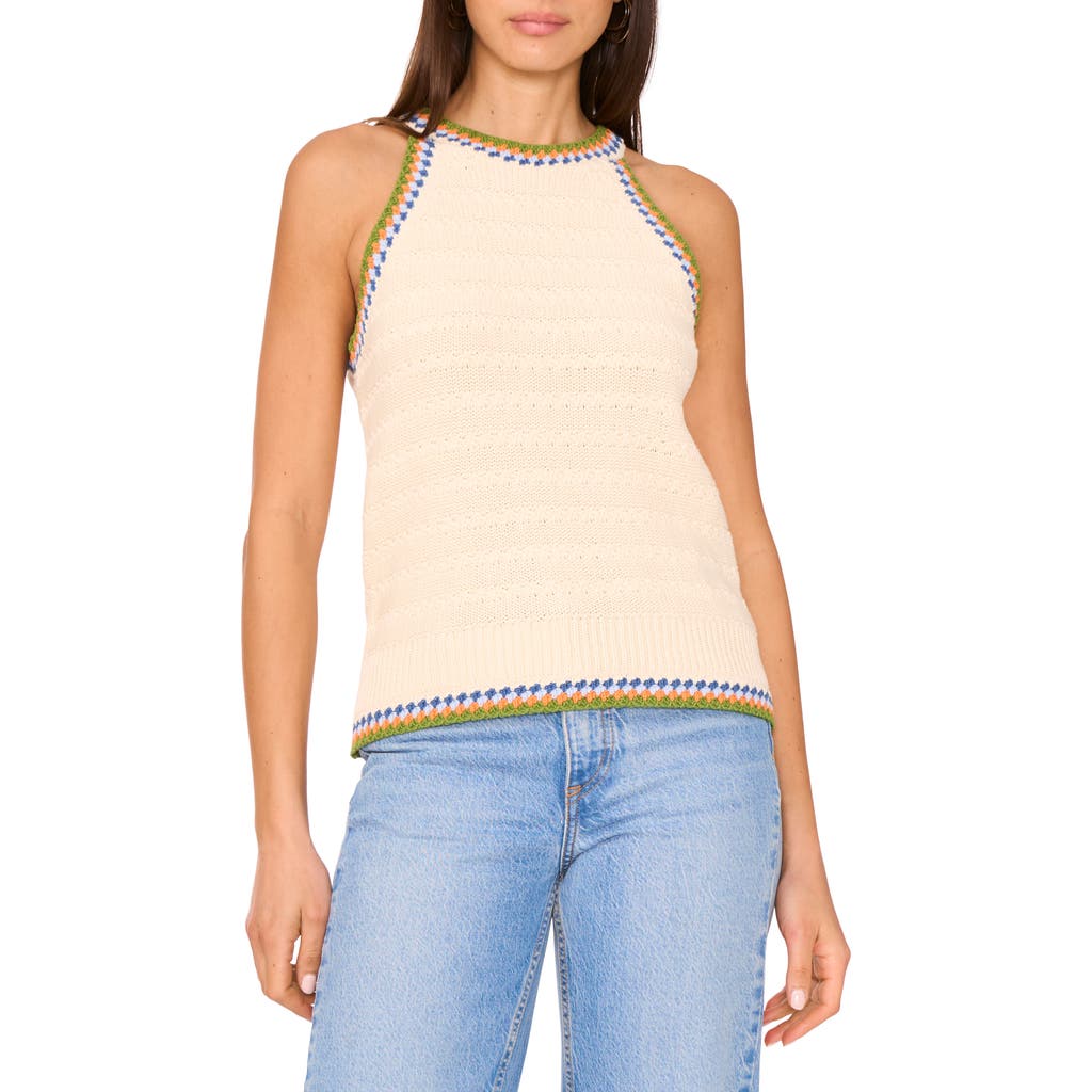 Vince Camuto Pointelle Cotton Sweater Tank