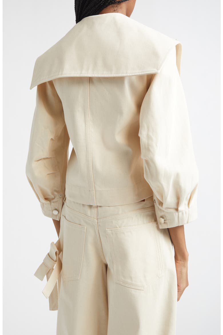 Cropped Sailor Collar Workwear Jacket, Alternate, color, ECRU/ PEARL/ CLEAR