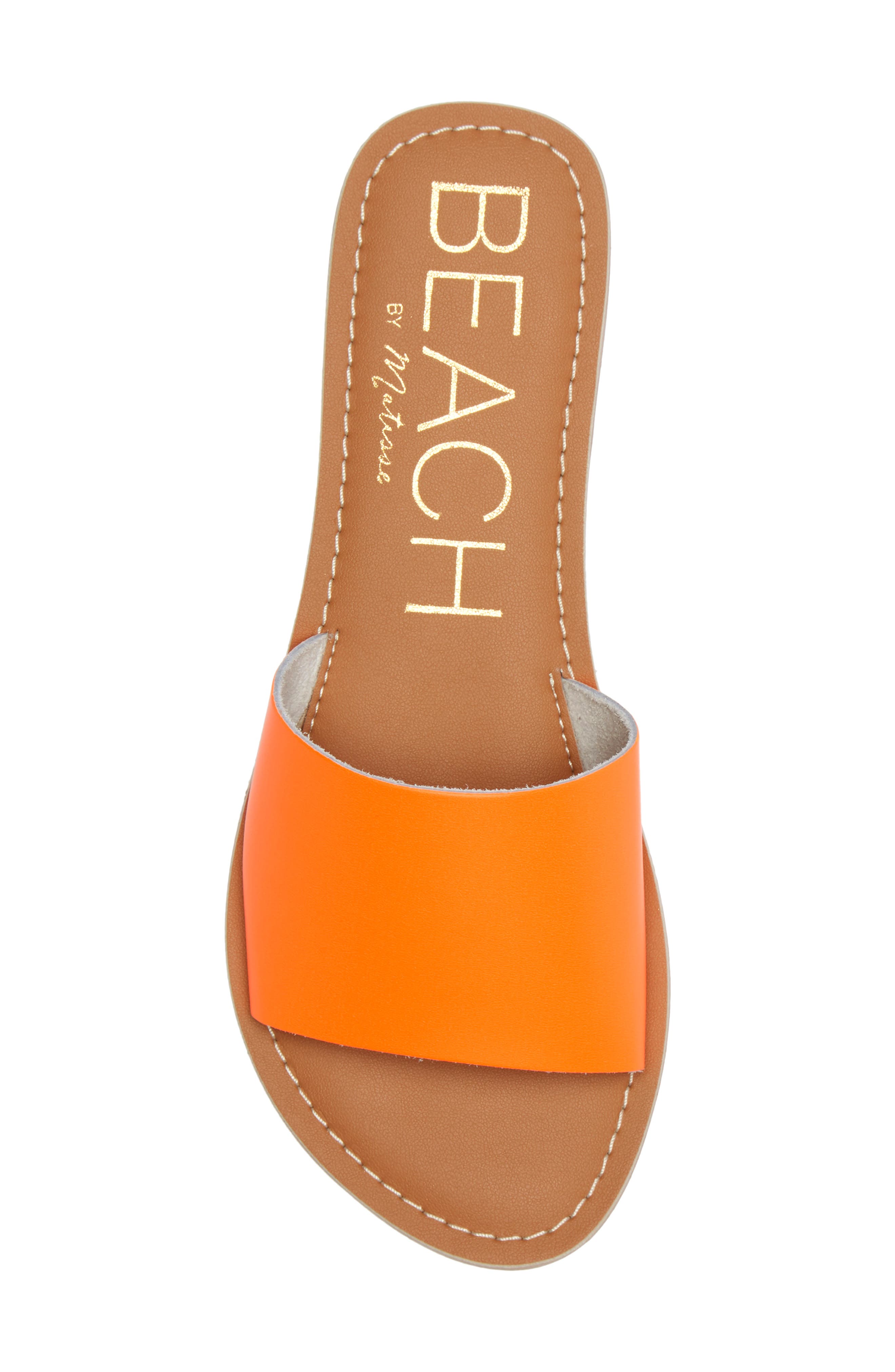 Coconuts by Matisse Cabana Slide Sandal, Alternate, color, NEON ORANGE LEATHER