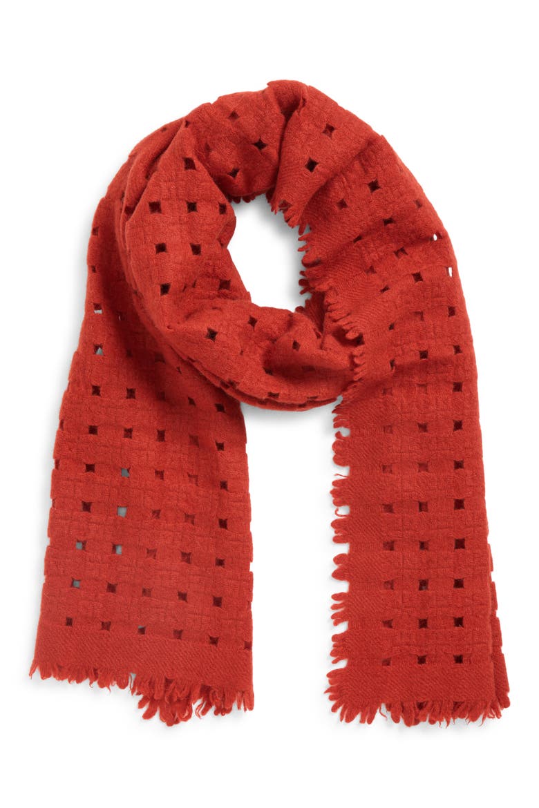 Pixie Cashmere Scarf, Alternate, color, RED