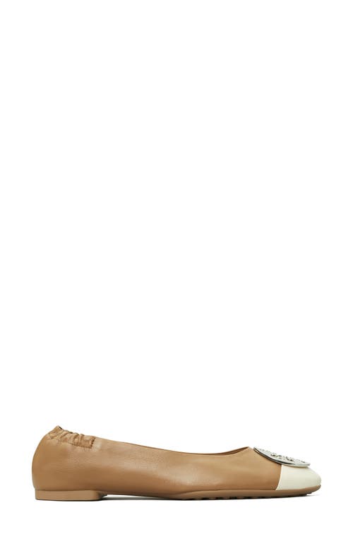 Tory Burch Claire Cap Toe Ballet Flat In Neutral
