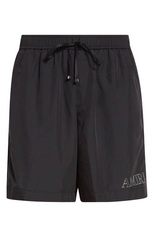 Amiri Black Cotton Short With Logo