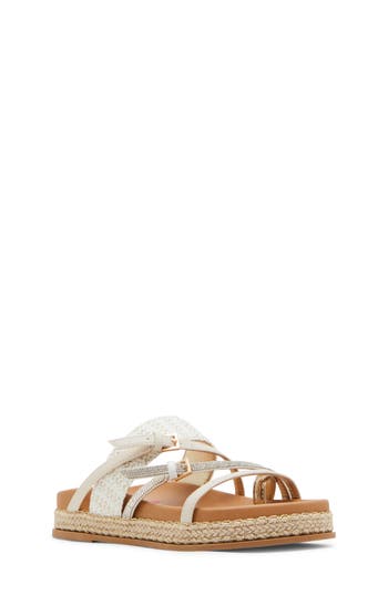 Steve Madden Kids' Jtickle Espadrille Platform Slide Sandal In Multi