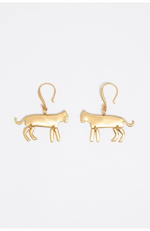 Metal Motif Hook Earrings