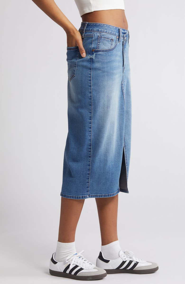 1822 Denim Crossover Waist Denim Skirt, Alternate, color,