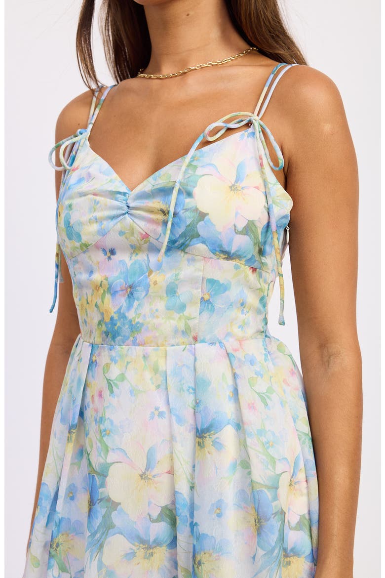 Vivian Tie Straps Midi Dress, Alternate, color, IVORY BLUE YELLOW