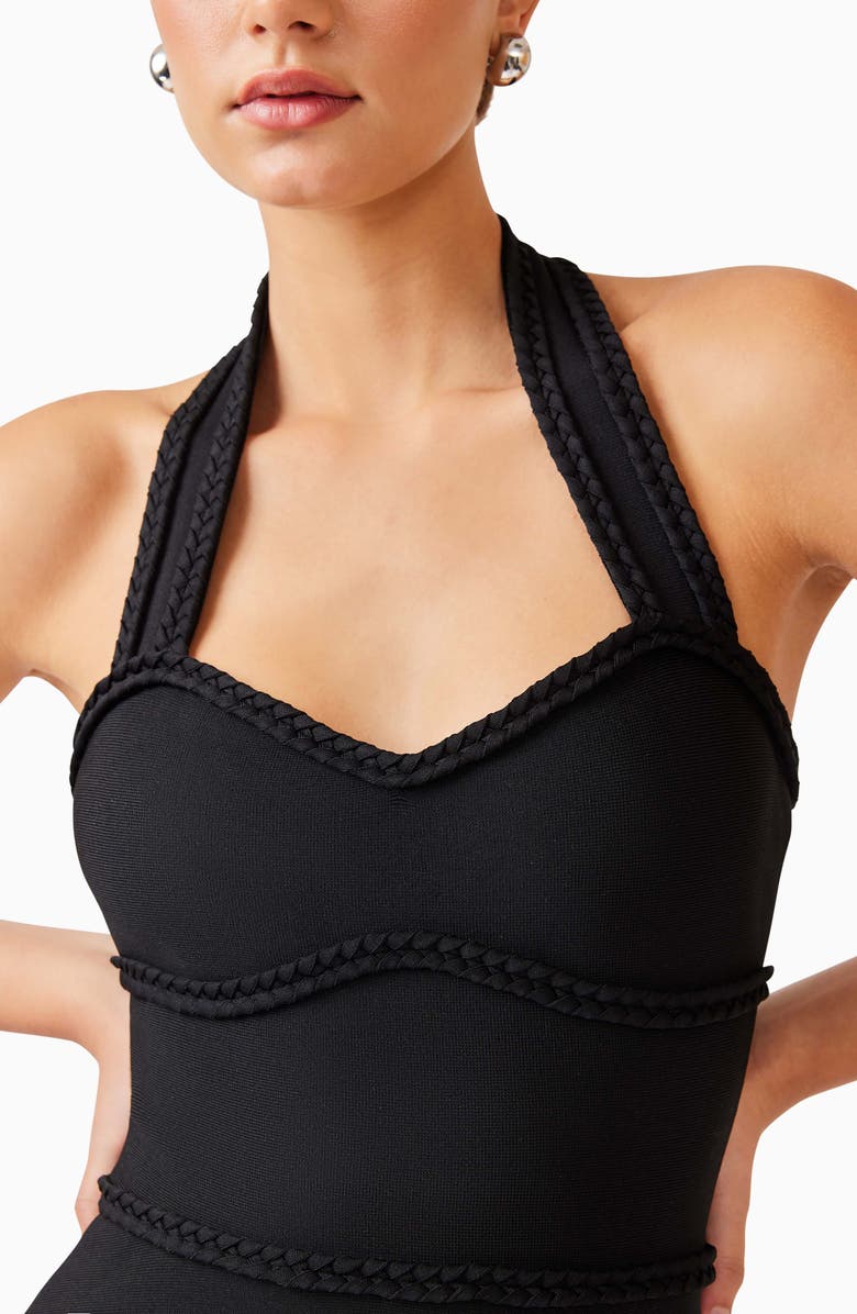 Elliatt Katlyn Halter Cocktail Minidress, Alternate, color, Black