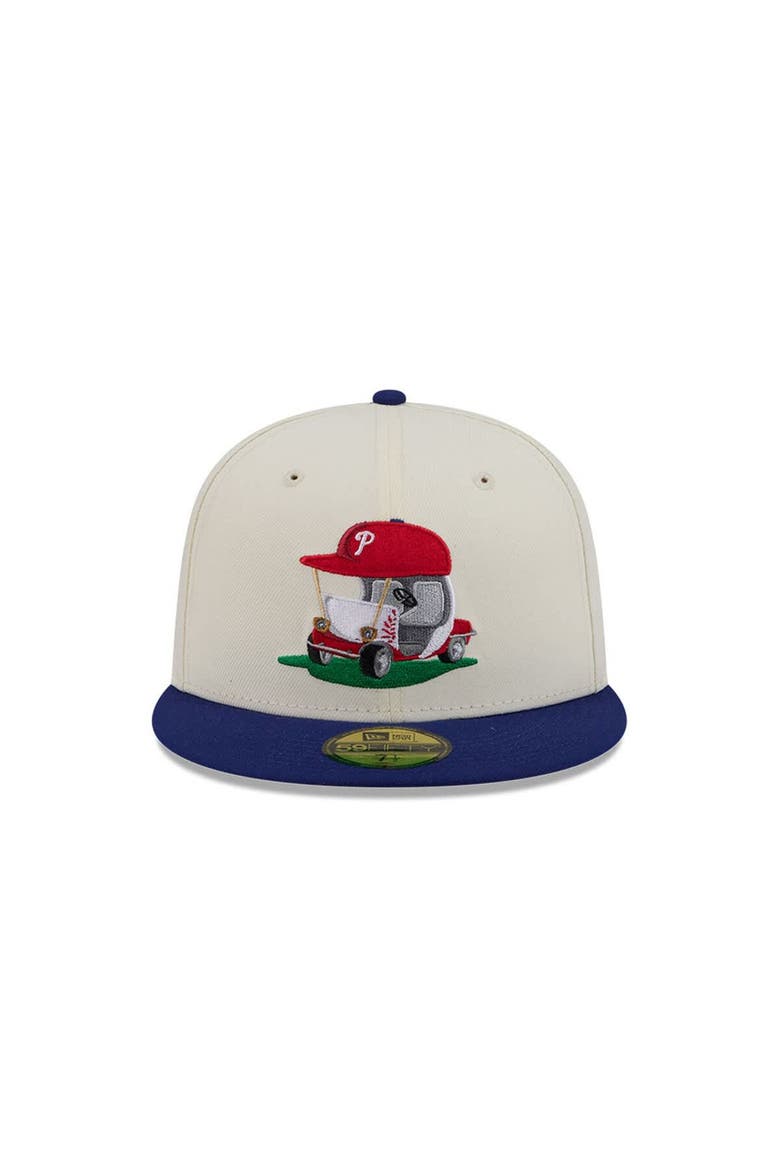 Men's New Era  Cream/Royal Philadelphia Phillies Bullpen Cart 59FIFTY Fitted Hat, Alternate, color, Cream