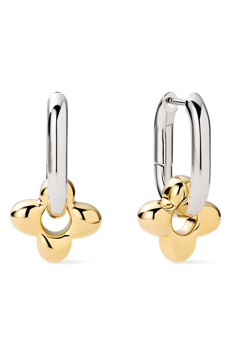 Ana Luisa Cassia Drop Hoop Earrings, Main, color, Gold / Silver