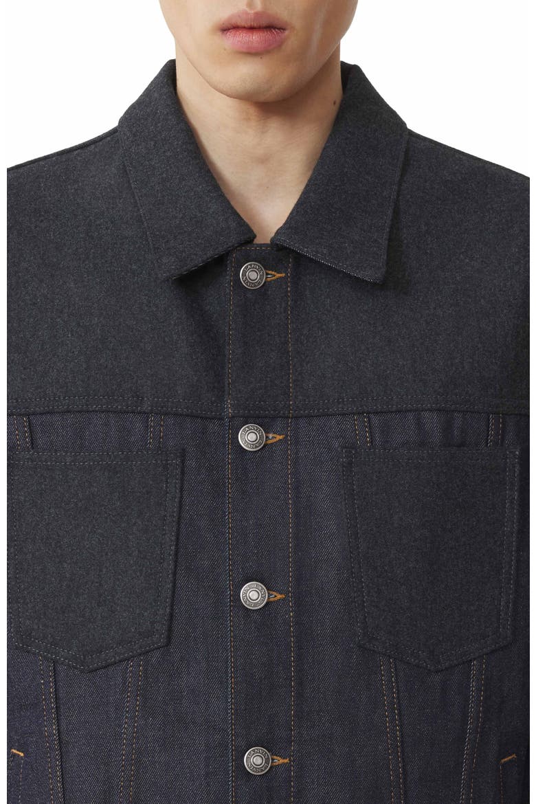 Classic Jacket In Denim And Wool Flannel, Alternate, color, Navy Blue