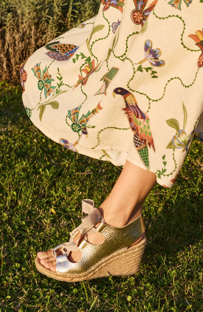 Pedro Garcia Otelia Espadrille Wedge Sandal, Alternate, color, Platino Cervo