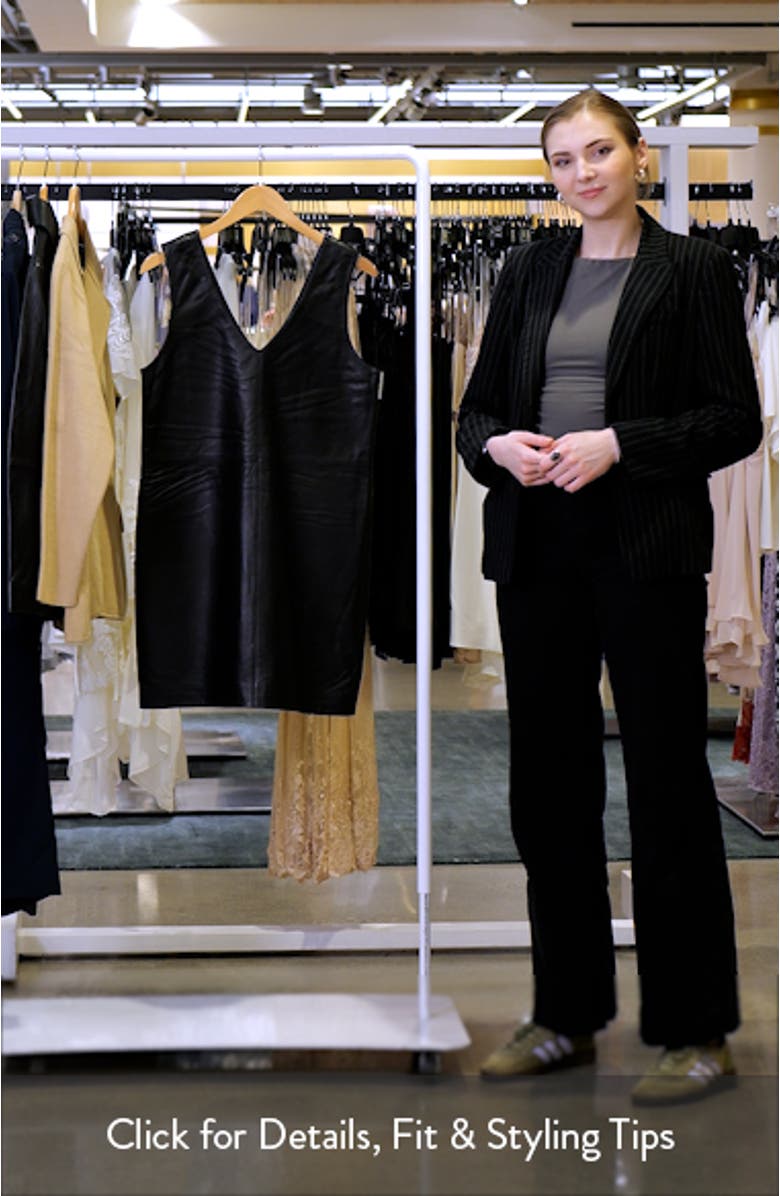 Sleeveless Leather V-Neck Minidress, sales video thumbnail