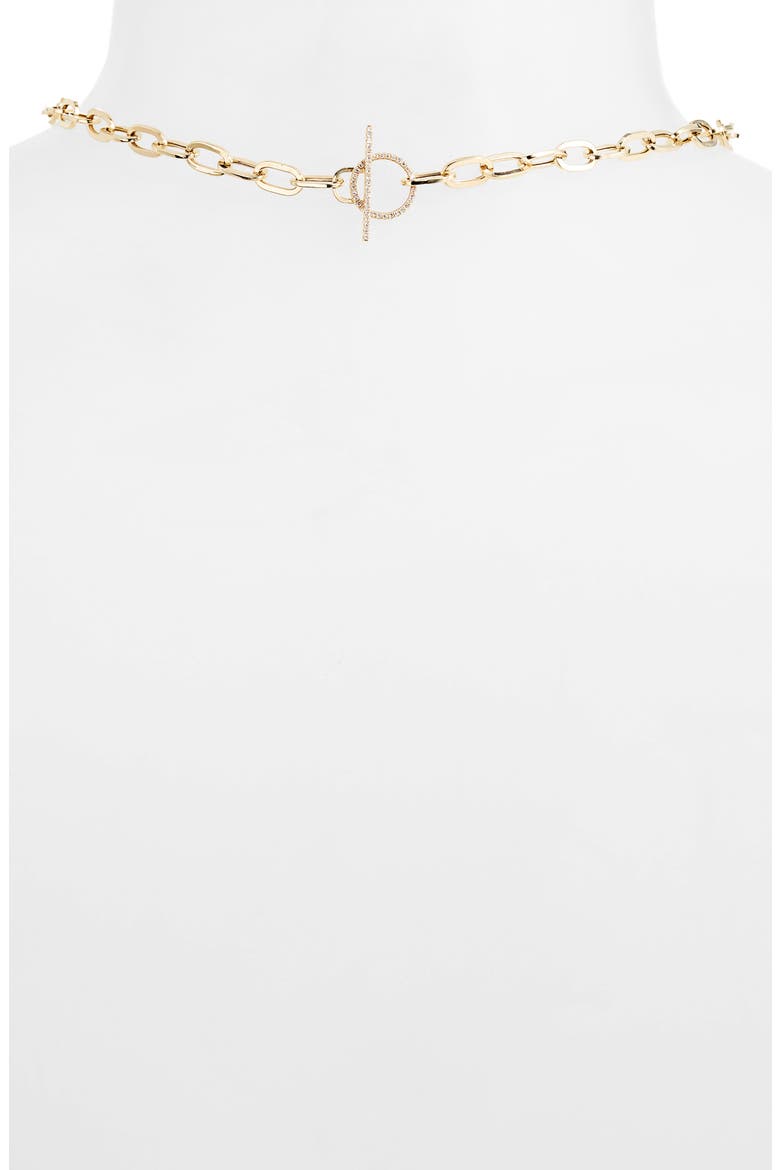 Jumbo Diamond Toggle Necklace, Alternate, color, YELLOW GOLD