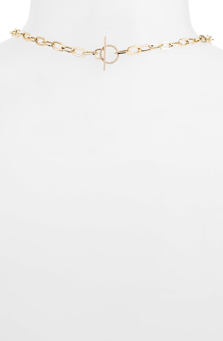 EF Collection Jumbo Diamond Toggle Necklace, Alternate, color, 