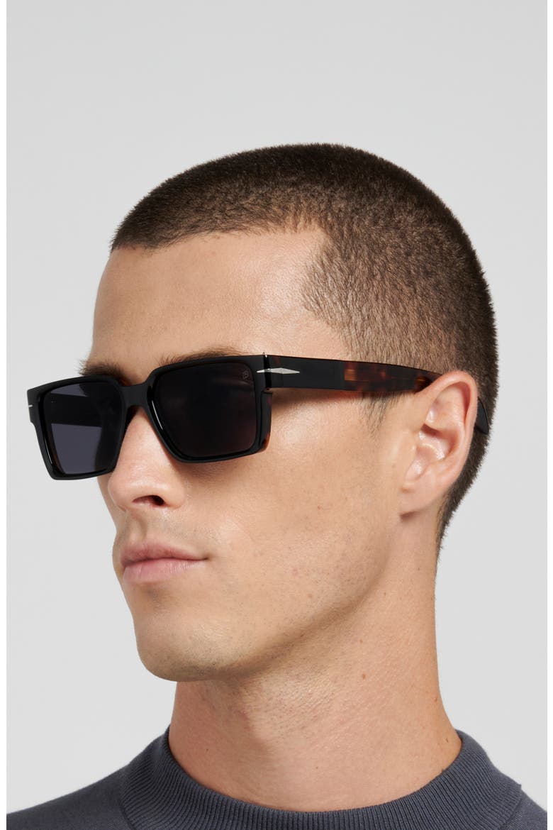 DB 7162/S 56mm Rectangular Sunglasses, Alternate, color, BLACK HAVANA/ GREY