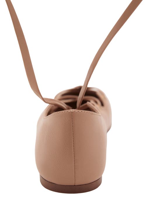 Mango Ankle Wrap Ballet Flat In Nude