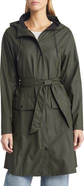 Rains Curve Waterproof Belted Jacket