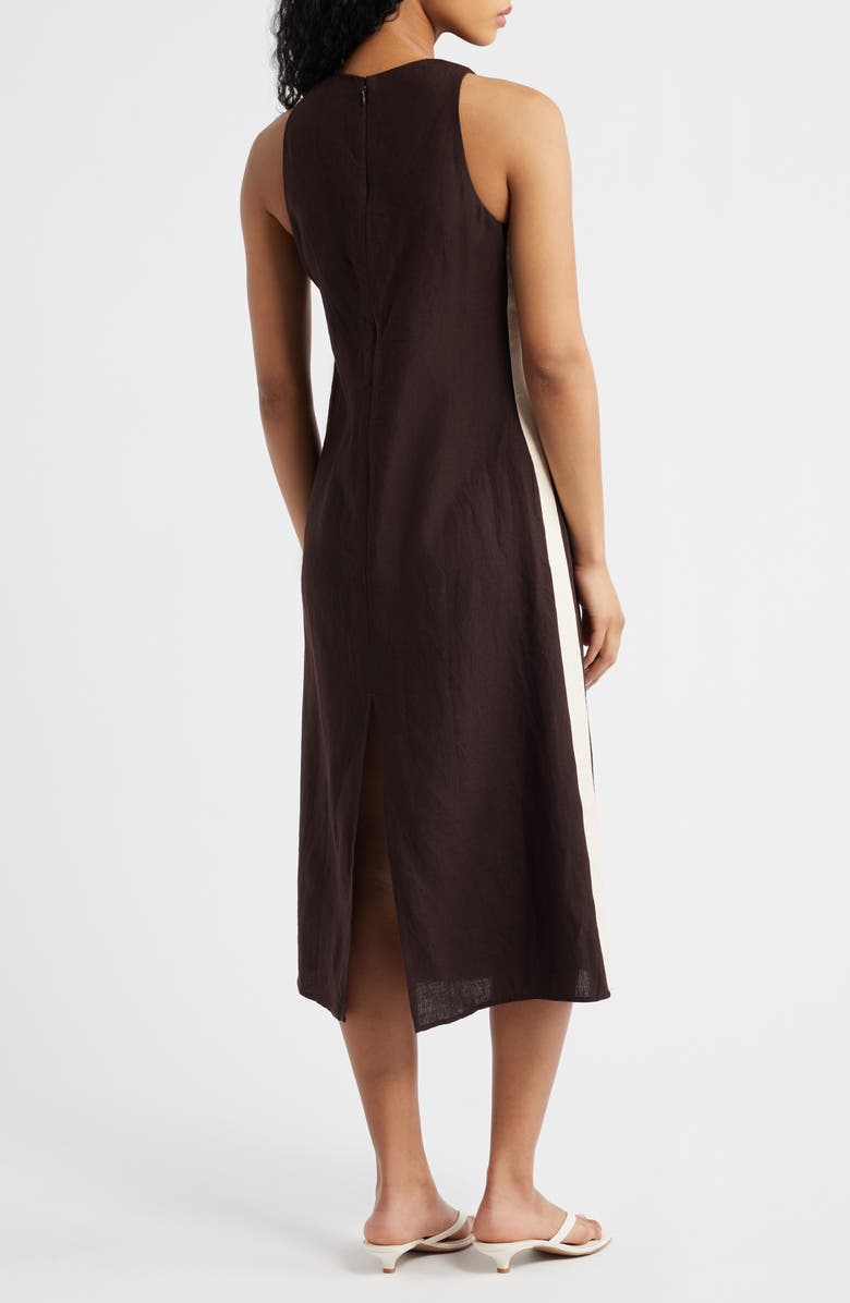Madewell Sleeveless Linen Maxi Dress, Alternate, color, Cocoa