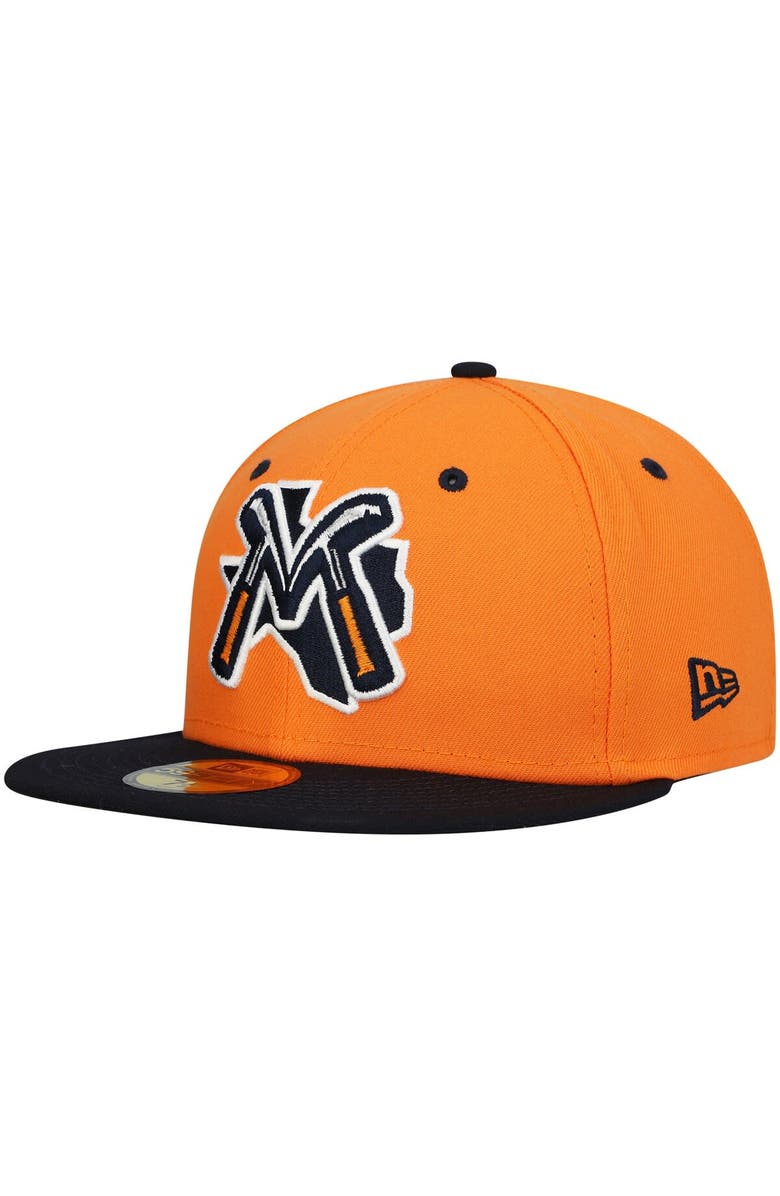 New Era Men's New Era Orange Midland Rockhounds Authentic Collection Road 59FIFTY Fitted Hat, Alternate, color, 