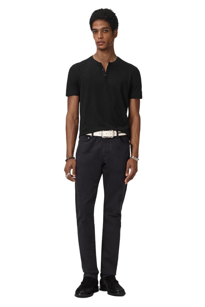 Elm Texture Short Sleeve Henley, Alternate, color, BLACK