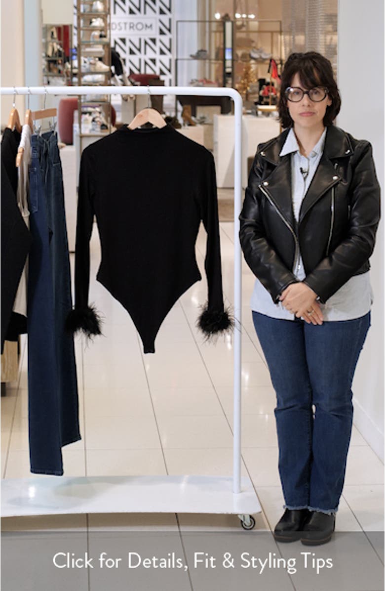 Buttter Fine Feathers Long Sleeve Bodysuit, sales video thumbnail