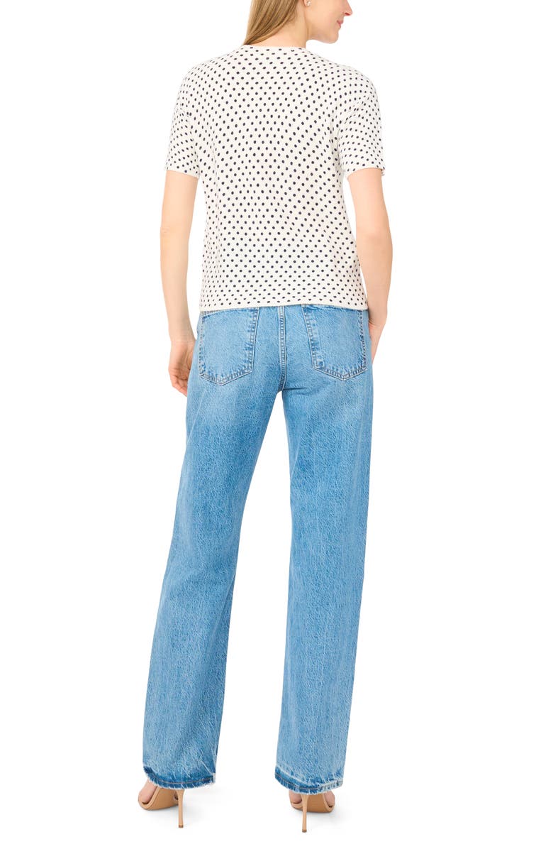 Ted Baker Polka Dot Short Sleeve Sweater, Alternate, color, Classic Navy